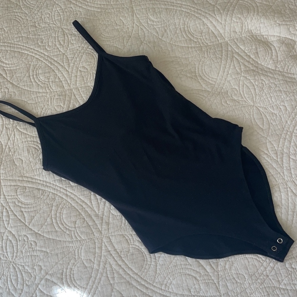 Black Spaghetti Strap Bodysuit - Picture 2 of 4